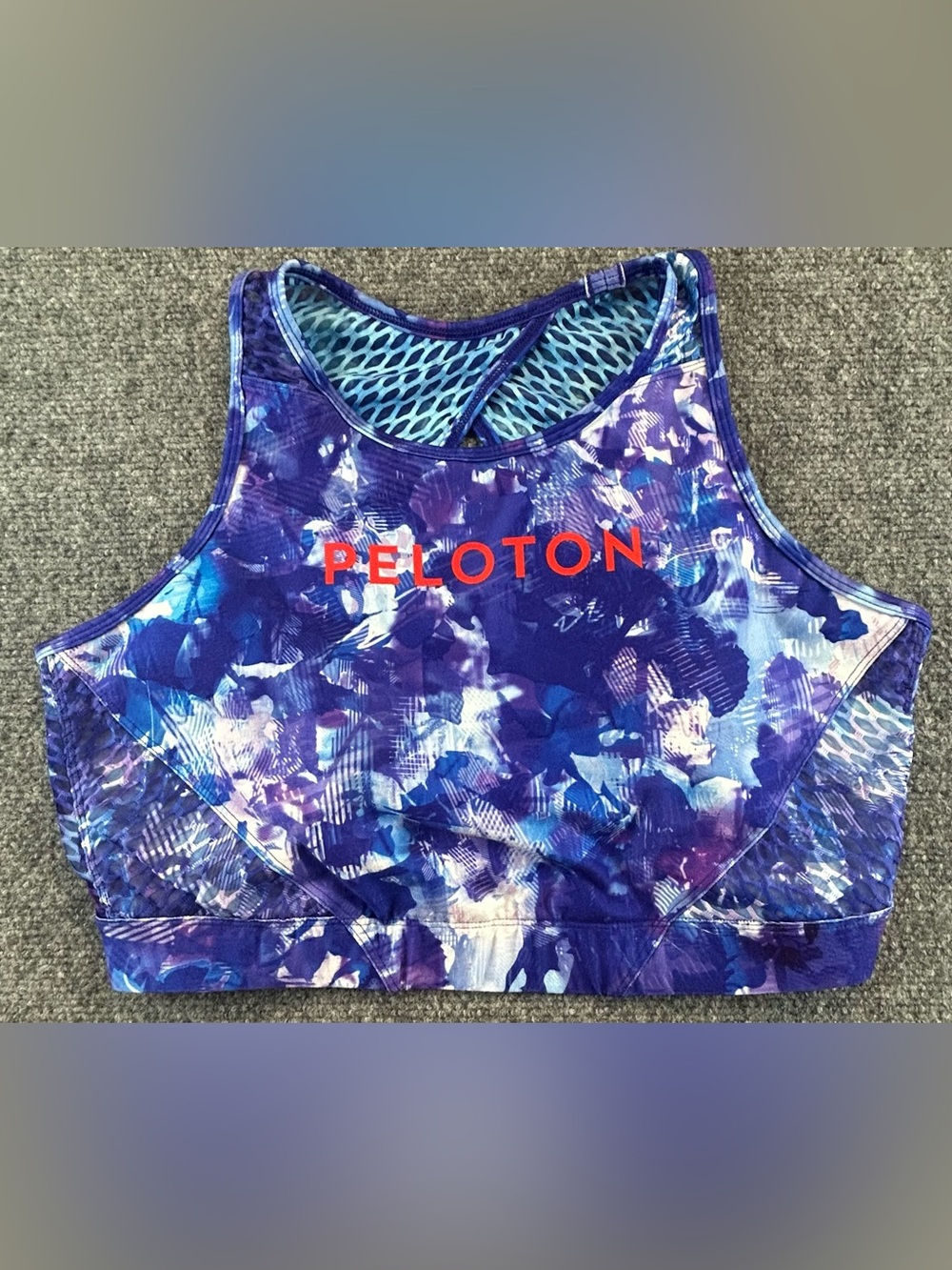 Peloton Blue Moves High Neck WITH Racerback Sports Bra Size XL